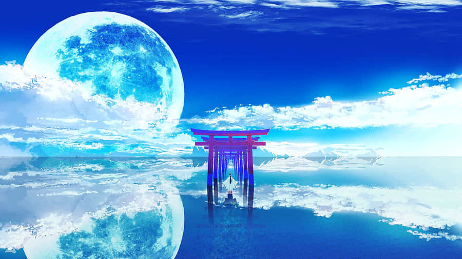 Calm Anime Japanese Torii Wallpaper