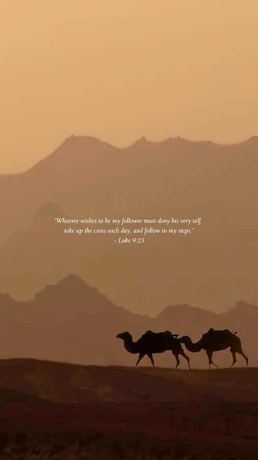 Camelsin Silhouette Biblical Verse Wallpaper