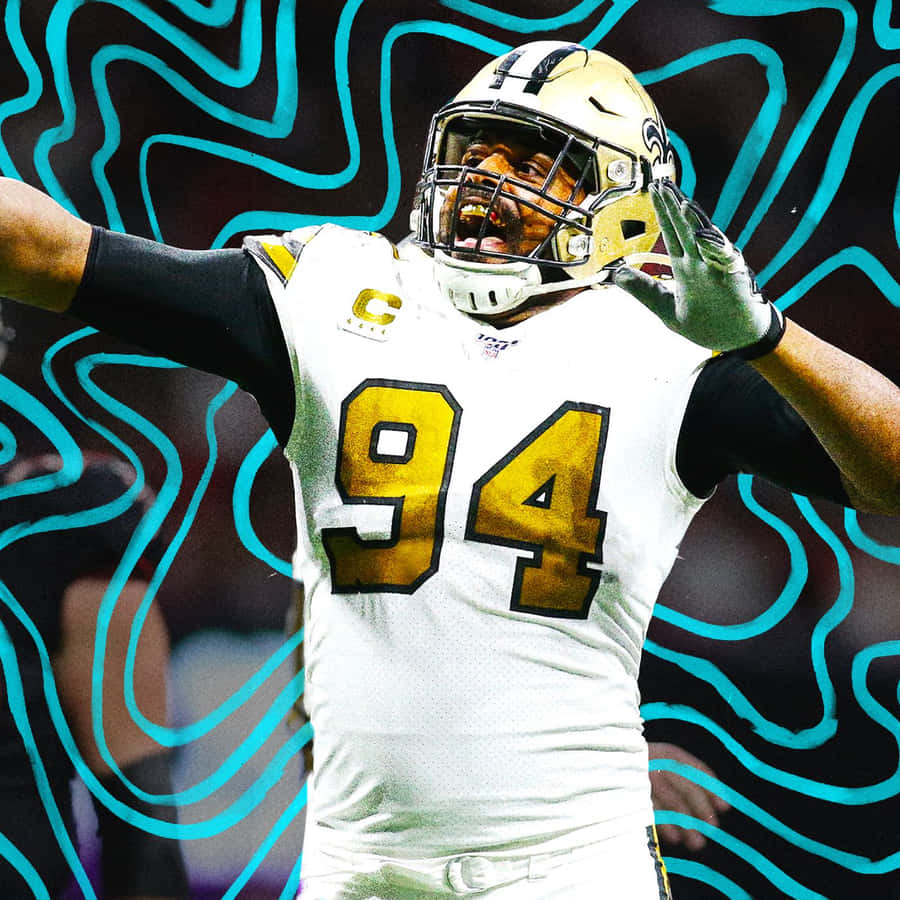 Cameron Jordan Jumping Wallpaper