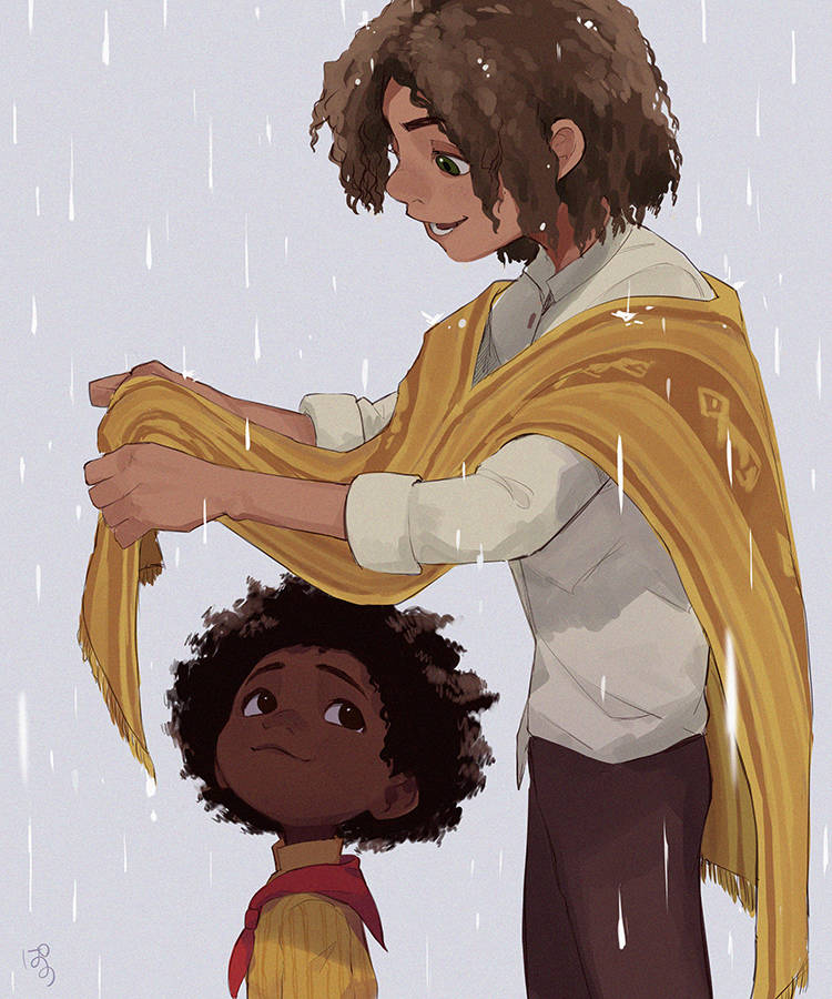 Camilo And Antonio Madrigal Rain Art Wallpaper