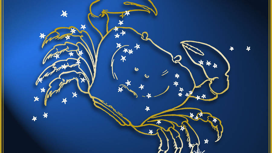 Cancer Zodiac Yellow Outline Wallpaper