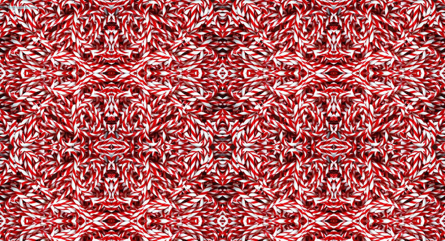 Candy Cane Trippy Design Wallpaper