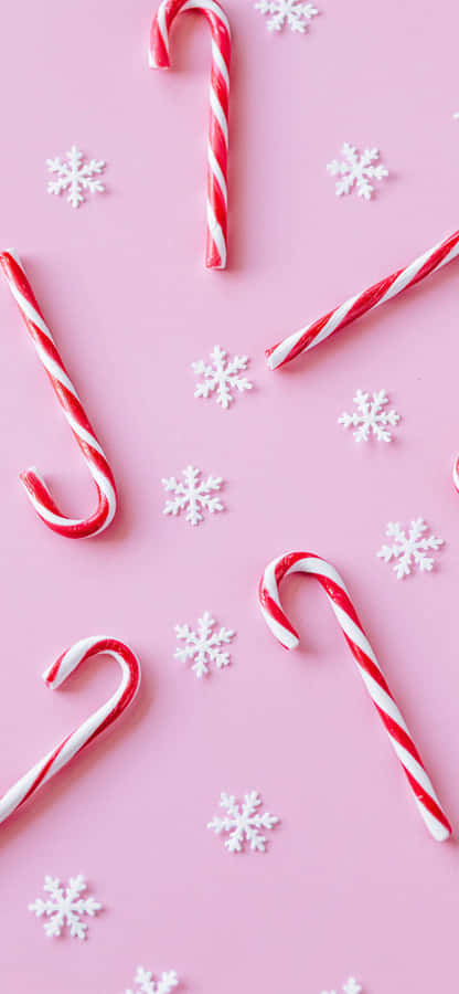 Candy Cane Wonderland Pink Background.jpg Wallpaper