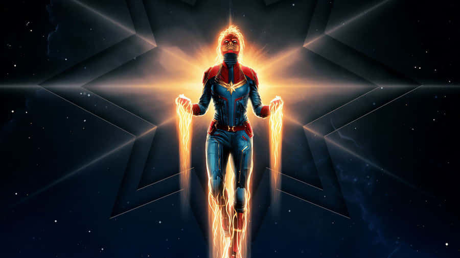 Captain Marvel Power Aura Wallpaper