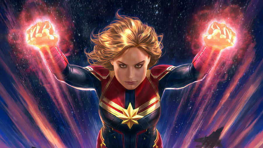 Captain Marvel Power Display Wallpaper