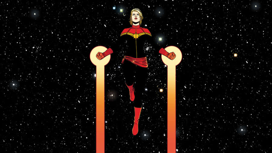 Captain Marvel Space Flight Wallpaper