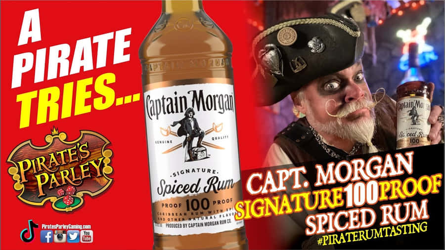 Captain Morgan In Command At Sea Wallpaper