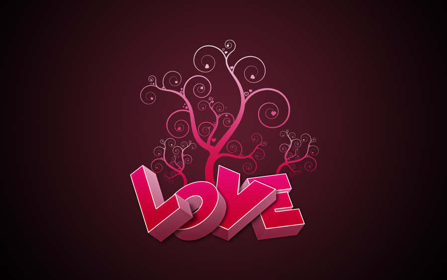 Caption: A Beautiful Expression Of Pink Love Wallpaper