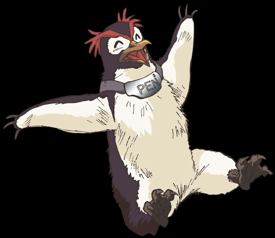 Caption: A Curious Pen Pen Exploring Its Environment Wallpaper