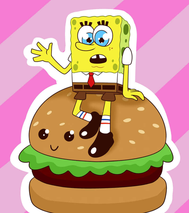 Caption: A Delicious Krabby Patty Ready To Be Served Wallpaper