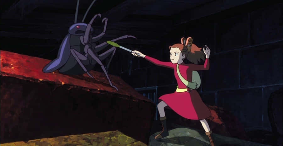 Caption: Arrietty And Sho Discover Their Secret World In A Beautiful Garden Wallpaper