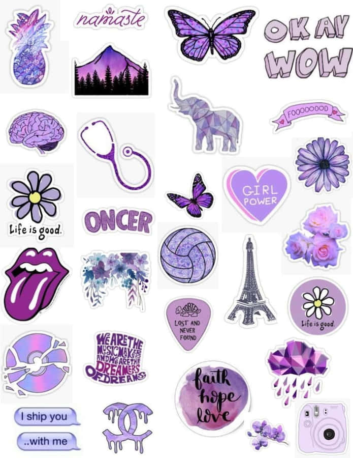 Caption: Assorted Cute Stickers Collection Wallpaper