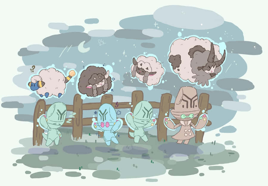 Caption: Beheeyem In Action - The Psychic Extraterrestrial Pokemon Wallpaper