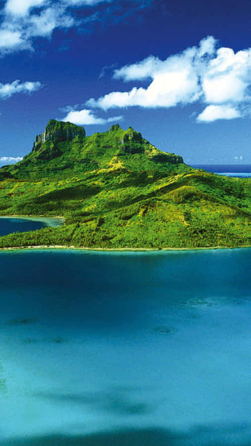 Caption: Breathtaking View Of Luminous Turquoise Lagoon In Bora Bora Wallpaper