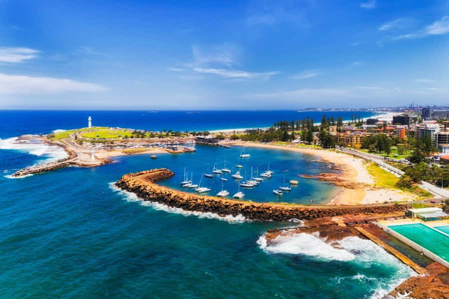 Caption: Breathtaking View Of Wollongong Coastline Wallpaper