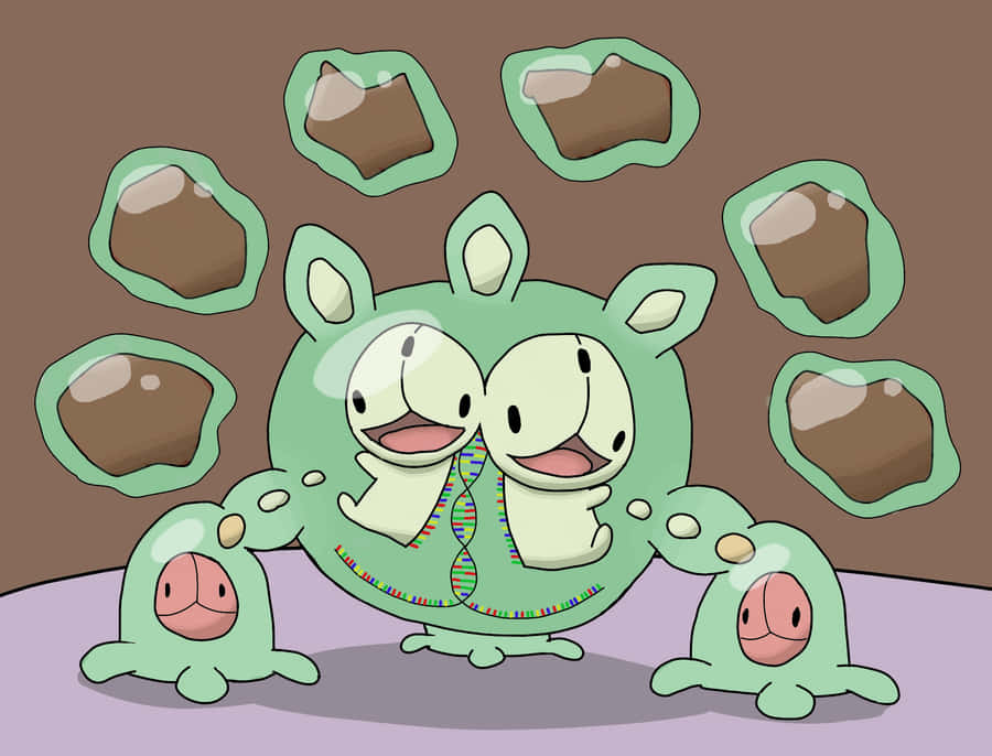 Caption: Captivating Artwork Of Mega Reuniclus, The Miracle Pokemon Wallpaper