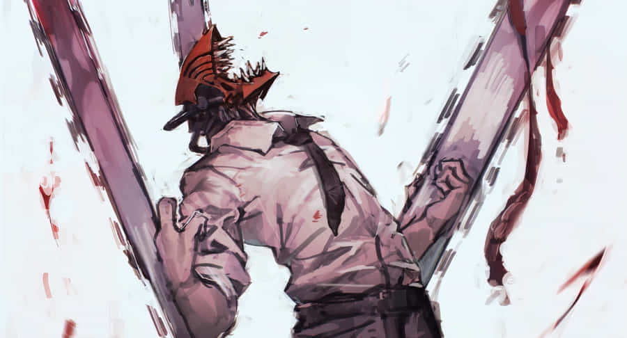 Caption: Denji - Evolved And Unleashed In Chainsaw Man Wallpaper