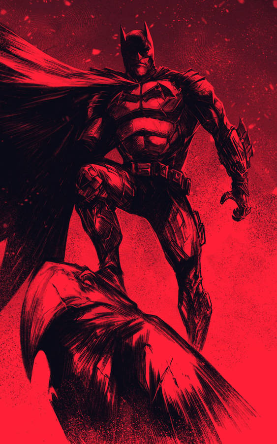 Caption: Dynamic Batman Illustration For Phone Wallpaper