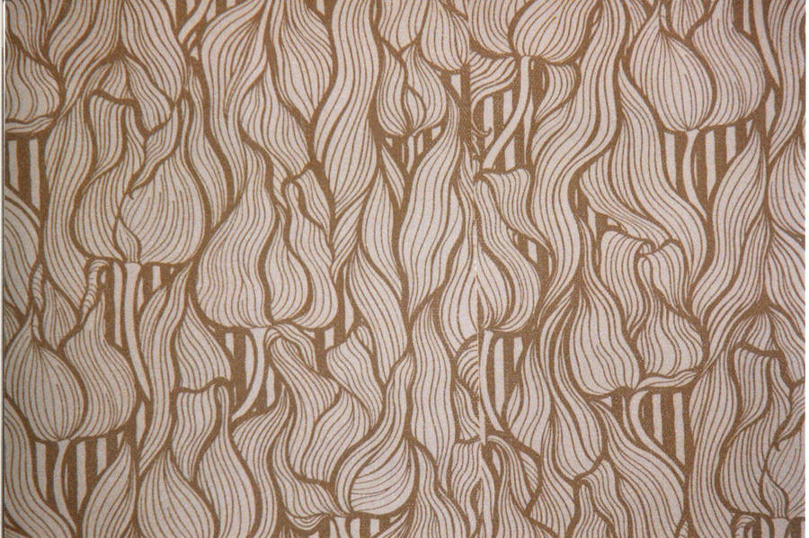 Caption: Elegant And Classic Brown Floral Wall Texture Wallpaper