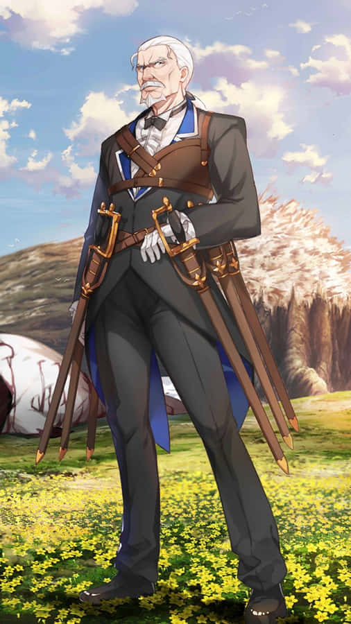 Caption: Epic Warrior Wilhelm Van Astrea In Action Wallpaper