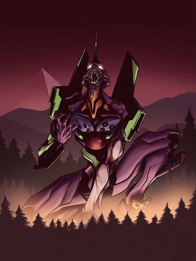 Caption: Eva 01 In Action Wallpaper