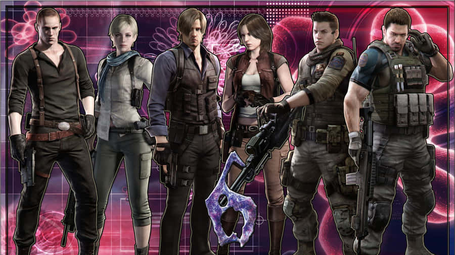 Caption: Exciting Adventure Awaits With Iconic Resident Evil Characters Wallpaper