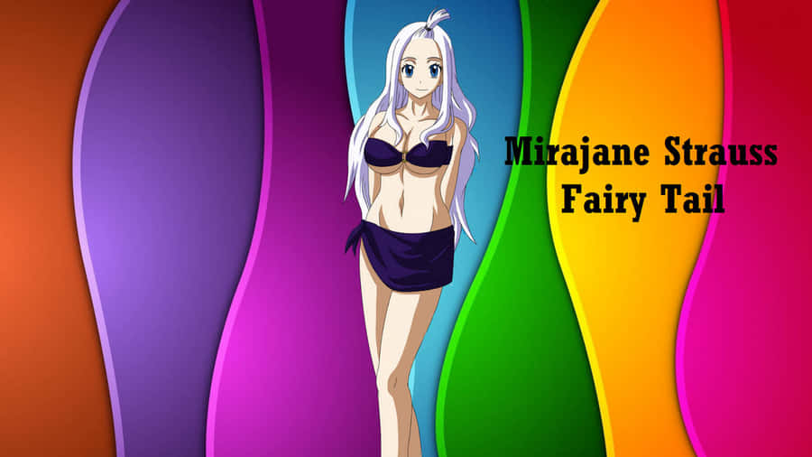 Caption: Fiery Mirajane Strauss In Battle Stance Wallpaper