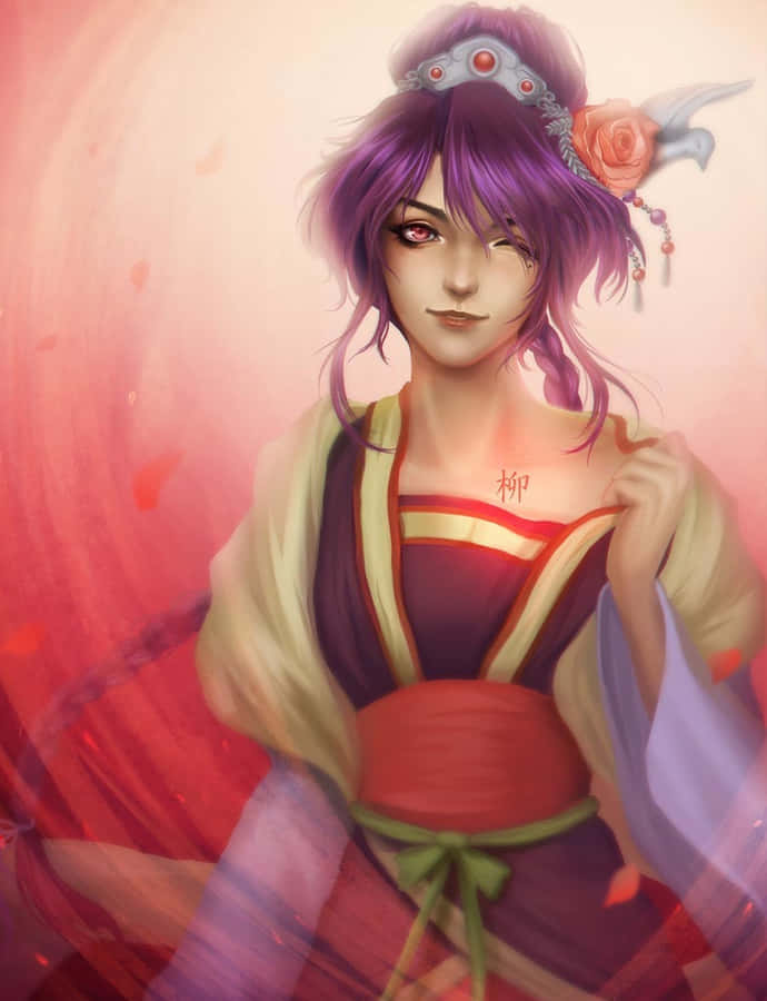 Caption: Fushigi Yuugi Nuriko: Blossoming Strength Wallpaper