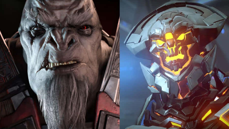 Caption: Imposing Jiralhanae Warrior In Action Wallpaper