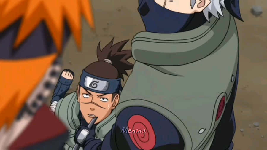 Caption: Intense Battle: Kakashi Vs Pain Wallpaper