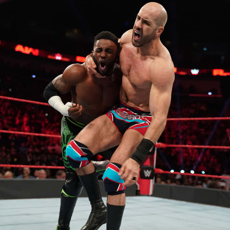 Caption: Intense Matchup - Cedric Alexander Versus Cesaro In Raw. Wallpaper