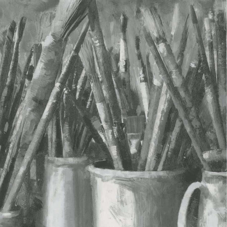 Caption: Intricate Charcoal Drawing Of Nature Wallpaper