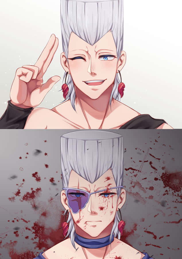 Caption: Jean Pierre Polnareff Strikes A Pose In A Dynamic Setting. Wallpaper