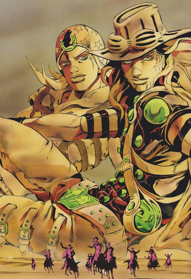 Caption: Jojo's Bizarre Adventure: Steel Ball Run - Heroes In Action Wallpaper