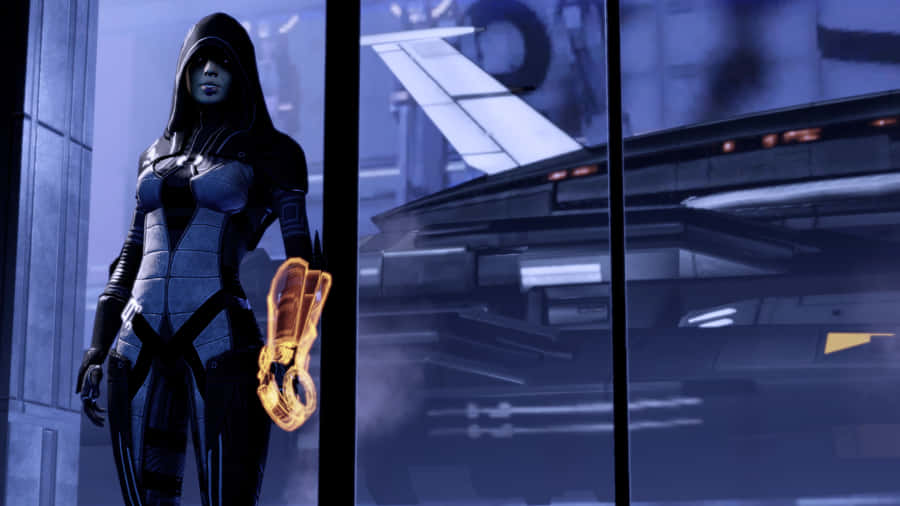 Caption: Kasumi Goto In Action, Master Thief Of The Mass Effect Universe Wallpaper