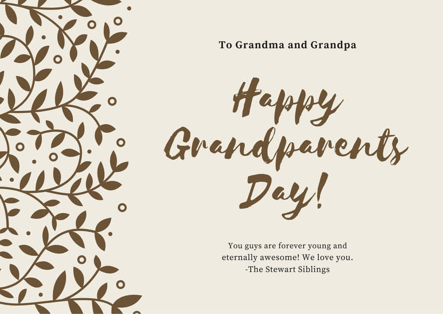 Caption: Loving Grandparents Celebrating Their Special Day Wallpaper