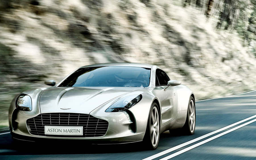 Caption: Majestic Aston Martin One-77 In Action Wallpaper