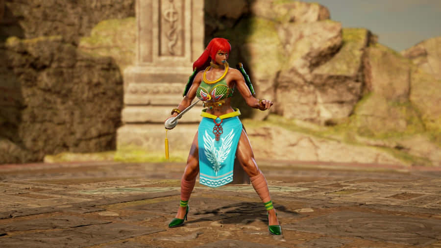 Caption: Majestic Illustration Of Urbosa - The Legend Of Zelda Franchise Wallpaper