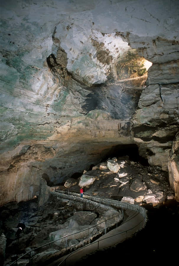 Caption: Majestic View Of Carlsbad Caverns National Park's Interior Wallpaper