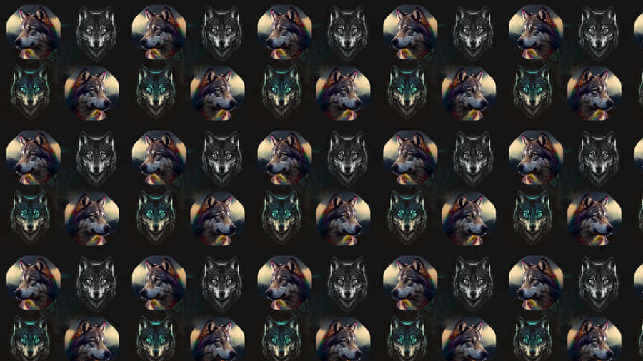 Caption: Majestic Wolf Pattern Wallpaper Wallpaper