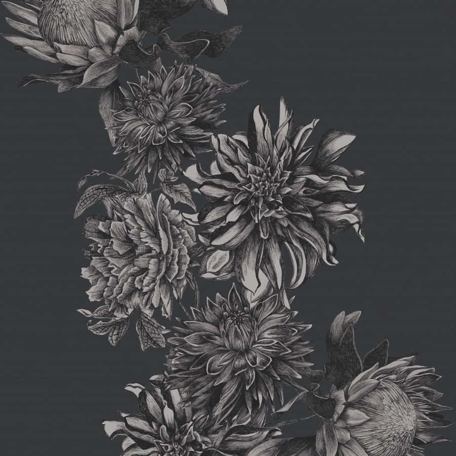 Caption: Masterful Charcoal Drawing Of An Intense Landscape Wallpaper