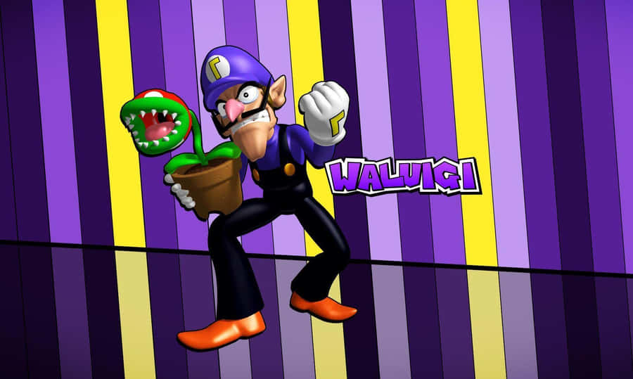 Caption: Meet The Mischievous Waluigi! Wallpaper