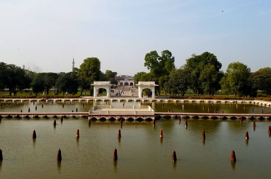 Caption: Mesmerizing View Of Shalimar Garden In Lahore Wallpaper