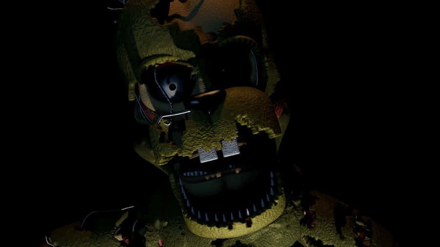 Caption: Mysterious Scraptrap Creature In A Vintage Backdrop Wallpaper