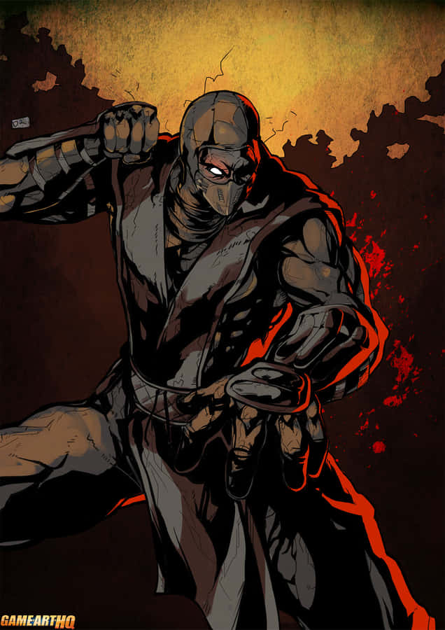 Caption: Noob Saibot Of Mortal Kombat In Battle Stance Wallpaper