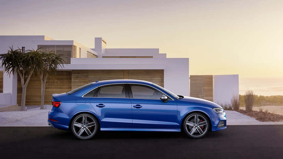 Caption: Power And Precision - Audi S3 In Motion Wallpaper