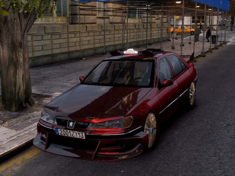 Caption: Pristine Peugeot 406 Coupe Gliding On The Road Wallpaper