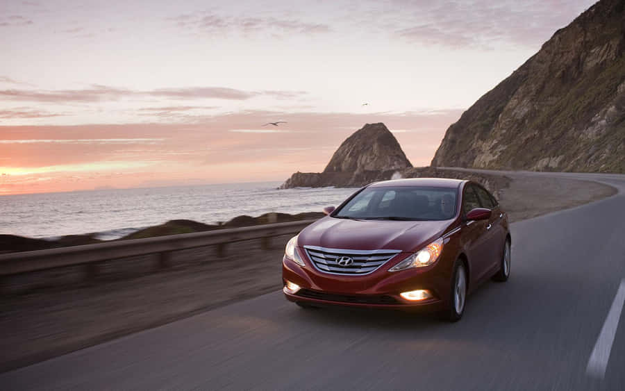 Caption: Refined Elegance - 2022 Hyundai Sonata Luxury Sedan Wallpaper