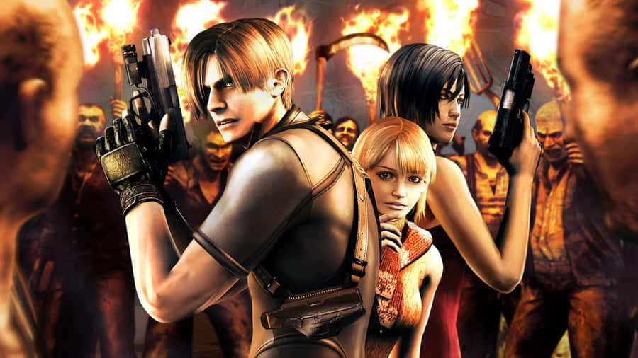 Caption: Resident Evil Characters In Action Wallpaper