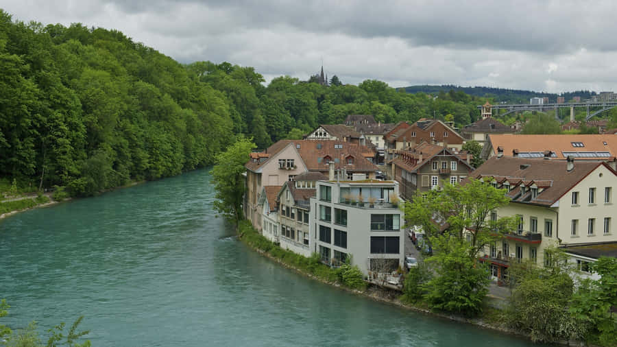 Caption: Scenic View Of Bern, Switzerland At Sunset Wallpaper